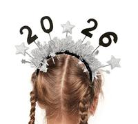Knowlife Happy New Year 2026 Headband - 2026 Glitter Party Tiara,Women Costume Hair Bands Party Tiara - for Adult Girls Friends Girlfriend Daughter Celebration Christmas Masquerade