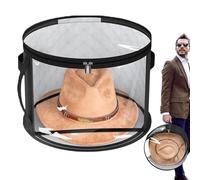 Knowlife Hat Box | Clear Large Capacity Cowboy Hat Box - Foldable Organizer with Lid and Carrying Handle for Cap Display Wardrobe Closet Cabinet Bedroom Dorm Room Garage