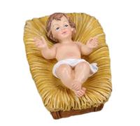 Knowlife Jesus Statue, Child Jesus Nativity Figurine with Manger, Religious Christmas Decoration for Living Room Bedroom Bookshelf Desktop
