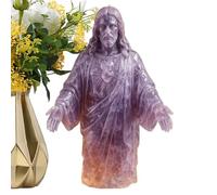 Knowlife Jesus Statue,Crystal Religious Statues - Decorative Catholic Religious Figure for Baptism Home Bedroom Church Shelf Prayer Altar Living Room Home
