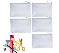 Knowlife Mesh Zipper Pouch Bags - A4 Zipper Bags Pencil Pouch - Waterproof Pencil Case for Stationery Supplies Classroom Organization Document Travel Accessories