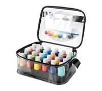 Knowlife Paint Case, Paint Storage Bags, Portable Dispenser Box Carrier Holder Transparent Bag for Up to 24 Bottles 2 fl oz Painting Oil Airbrush Model Ink Organizer
