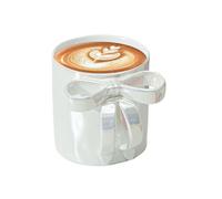 Knowlife Ribbon Bow Cup - Charming Bow Handle Coffee Mugs 12oz - Large Capacity Kitchen Drinkware Accessories for Orange Juice Tea Milk Latte Drinks Hot Cocoa