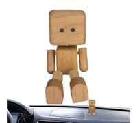 Knowlife Shaking Wooden Man Figurine, Shaking Leg Wooden Man, Automotive Interior Ornaments Decorations for Travel Home Tabletop Desk Road Trip Shelf