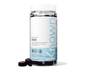 Known 7mg Iron Gummies - Mixed Berry Flavour - Chewable Vegan Gummy Supplement - Energy, Tiredness, Fatique & Immune Support - 1 Month Supply - for Men & Women