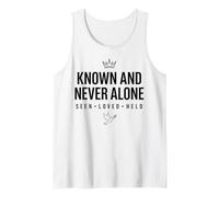 Known and Never Alone SEEN Loved HELD Bold Crown Dove Tank Top