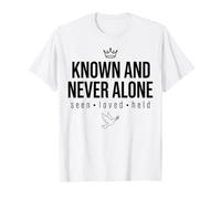 Known and Never Alone Seen Loved Held Crown Dove T-Shirt