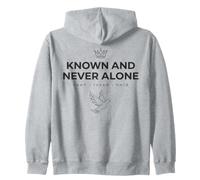 Known And Never Alone Seen Loved Held Line Art Dove Zip Hoodie