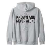 Known And Never Alone Seen Loved Held Tonal Dark Faith Zip Hoodie
