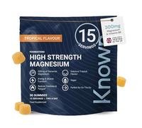 Known Delicious High-Strength Magnesium Gummies - 300mg Elemental Magnesium - Natural Mixed Tropical Flavour - 30 Vegan Gummies, 15 Day Supply