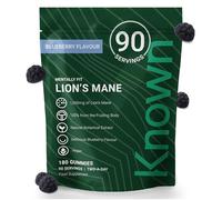 Known Delicious Lion's Mane Gummies 1000mg - 3 Month Supply - Blueberry | 1000mg Lion's Mane Mushroom - Brain Health Nootropic - 180 Vegan Gummies