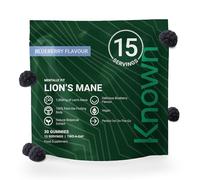 Known Delicious Lion's Mane Gummies - 1000mg Lion's Mane Mushroom - Natural Blueberry Flavour - 30 Vegan Gummies, 15 Day Supply