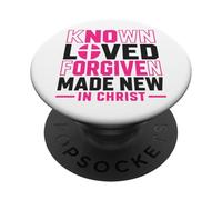 Known Loved Forgiven Made New in Christ Christian Quote PopSockets Adhesive PopGrip