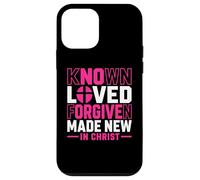 Known Loved Forgiven Made New in Christ Faith Cross Quote Case for iPhone 12 mini