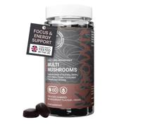 Known Multi Mushroom Gummies 1,930mg - Blackcurrant - 1 Month Supply | Brain, Focus, Immune Support - Lions Mane, Reishi, Cordyceps, Chaga, Maitake - 60 Vegan Gummies