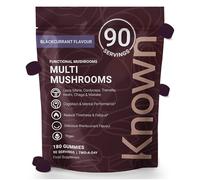 Known Multi Mushroom Gummies 1,930mg/Serving - Blackcurrant Flavour - Lions Mane, Reishi, Cordyceps - Brain & Focus, Immune Support - 180 Gummies, 3 Month Supply - Value Pack - Vegan Supplement