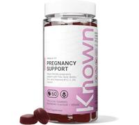 Known Pregnancy Support Multivitamin Gummies - 400µg Folic Acid - for Maternal Health - Natural Raspberry Flavour - 60 Vegan Gummies, 1 Month Supply