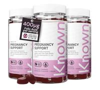 Known Pregnancy Support Gummies with 400mcg Folic Acid - Raspberry Flavour - Vegan Prenatal Multivitamin Gummy Supplement - with Vitamin D3, K, C, E, B12, Biotin & Zinc - 3 Month Supply