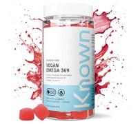 Known Tasty Vegan Omega 369 Gummies - 400mg Organic Flaxseed Oil - Supports Heart & Brain Health - Natural Peach Flavour - 60 Gummies, 1 Month Supply