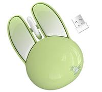 KNOWSQT Bunny Wireless Mouse Green, 2.4G Silent Rabbit Mice with USB Receiver - for Laptop Windows PC Computer Desktop Gaming