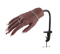 KnowU Fake Hand for Nail Reconstruction, Silicone Fake Hand with Support, False Hands for Nail Training Color 6# Left