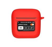 KNOXS Case Compatible with Huawei FreeBuds 7i, Soft Silicone Non-Slip Shock Resistant Protective Case Cover with Carabiner (Red)