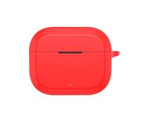 KNOXS Case Compatible with Oneplus Nord buds 3R, Soft Silicone Non-Slip Shock Resistant Protective Case Cover with Carabiner (Red)