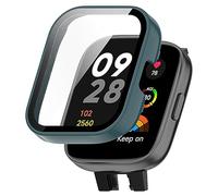 KNOXS Compatible for Xiaomi Redmi Watch 3 Active Case with Screen Protector, 2 in 1 Hard PC Shockproof Scratch-Proof Case Cover HD&Light Protector for Watch (Green)