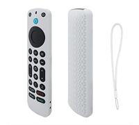 KNOXS Silicone Remote Cover for Alexa Voice Remote Pro, [Anti Slip, Shockproof, Dustproof] Case for Alexa Pro Remote Fire TV Streaming Media Players, Amazon Fire TV Smart TVs (White)