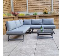 knoxville garden sofa seating set with aluminium frame in grey