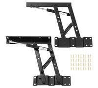 Knpwer 2 Pcs Coffee Table Spring Lift-Up Top Mechanism Hinge, Black, Style 2
