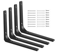 Knpwer 4 Pcs Wall Shelf Brackets,12 Inch Heavy Duty Shelf Supports Rustic Heavy Duty Brackets, L Shape Right Angle Wall Mounted Bracket (25x30cm)