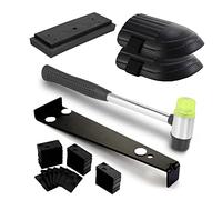 Knpwer 45Pcs Wood Flooring Installation Kit,Laminate Flooring Fitting Tools,Flooring Kit with 40 Spacers, Heavy Duty Pull Bar, Solid Tapping Block, Double-Faced Mallet, Foam Kneepads