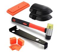 Knpwer 65 Pcs Wood Flooring Installation Kit,Laminate Flooring Fitting Tools,Flooring Kit with 60 Spacers,Heavy Duty Pull Bar,Solid Tapping Block, Double-Faced Mallet,Foam Kneepads
