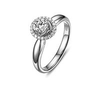 KnSam 18K Rings for Women Anniversary Ruby & Diamond 1cts, F-G, SI1 Ring for She White Gold Size S 1/2