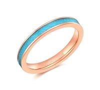 KnSam 3 mm Men's Titanium Steel Wedding Rings Turquoise Classic Wedding Rings for Men, Unisex Promise Rings, 65, Titanium steel, No cubic zirconia