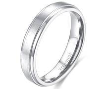 KnSam 4/6/8 mm Men's Rings Punk Titanium Steel, Beveled Edge Wedding Rings Man, Unisex Ring Wedding Ring, Titanium steel, No cubic zirconia