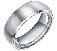 KnSam 6/8 mm Men's Punk Tungsten Steel Classic Rings for Men, Unisex Wedding Ring Vintage, Tungsten steel, No cubic zirconia
