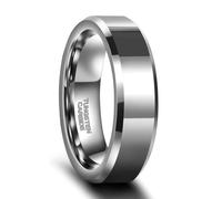 KnSam 6/8 mm Men's Rings Punk Tungsten Steel Polished Beveled Edge Wedding Ring Man, Unisex Wedding Rings, Tungsten steel, No cubic zirconia