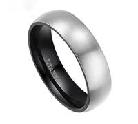 KnSam 6/8 mm Men's Rings Titanium Steel, Classic Wedding Ring Man, Unisex Rings Wedding, Titanium steel, No cubic zirconia