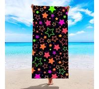 KnSam 70 x 150 cm Beach Towels, Microfibre Beach Towel XXL for Men and Women Star Pattern, Beach Towel Bath Towel Large Lightweight Beach Towel for Travel, Beach, Sauna, Colourful
