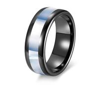 KnSam 8 mm engagement ring for men, ceramic, shell ring, men's wedding rings, Ceramic, No cubic zirconia