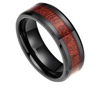 KnSam 8 mm Men's Engagement Ring, Ceramic, Wood Grain Friendship Ring, Friendship Ring, Friends, Men, Unisex Wedding Rings Decoration, Ceramic, No cubic zirconia