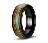 KnSam 8 mm Wedding Rings Men's Tungsten Steel, Wood Grain Opal Engagement Ring Man, Men's Wedding Rings Nordic, Tungsten steel, No cubic zirconia