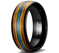 KnSam 8 mm Wedding Rings Men's Tungsten Steel, Wood Grain Opal Engagement Ring Man, Men's Wedding Rings Nordic, Tungsten steel, No cubic zirconia
