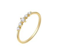 KnSam 9 Carat / 14 Carat / 18 K Yellow Gold Partner Rings Real Jewellery, 0.05 ct Laboratory Created Diamond Engagement Ring, Classic Round Cut White, Ring 18/14/9 Carat Gold, Size 47-70, 18ct yellow