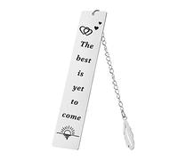 KnSam Bookmark "The Best Is Yet To Come" with Leaf Pendant Gifts for Teachers, Students, 13 x 2.6 cm