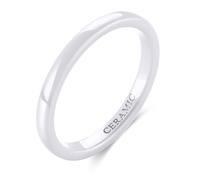 KnSam Couple Ceramic Ring White/Black 2/4/6 mm, Simple Curved Ring, 56, Ceramic, No gemstones