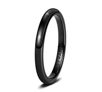 KnSam Couple Ceramic Ring White/Black 2/4/6 mm, Simple Curved Ring, 58, Ceramic, No gemstones