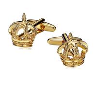 KnSam Cufflinks for Men, Stainless Steel Gold Crown Cross Cufflinks for Men Gift for Wedding, Engagement, Valentine's Day, Anniversary, Gold, stainless steel, No zirconia